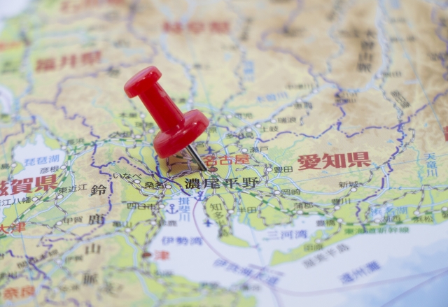 名古屋市を指す地図